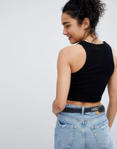 Black Cotton Tank Top